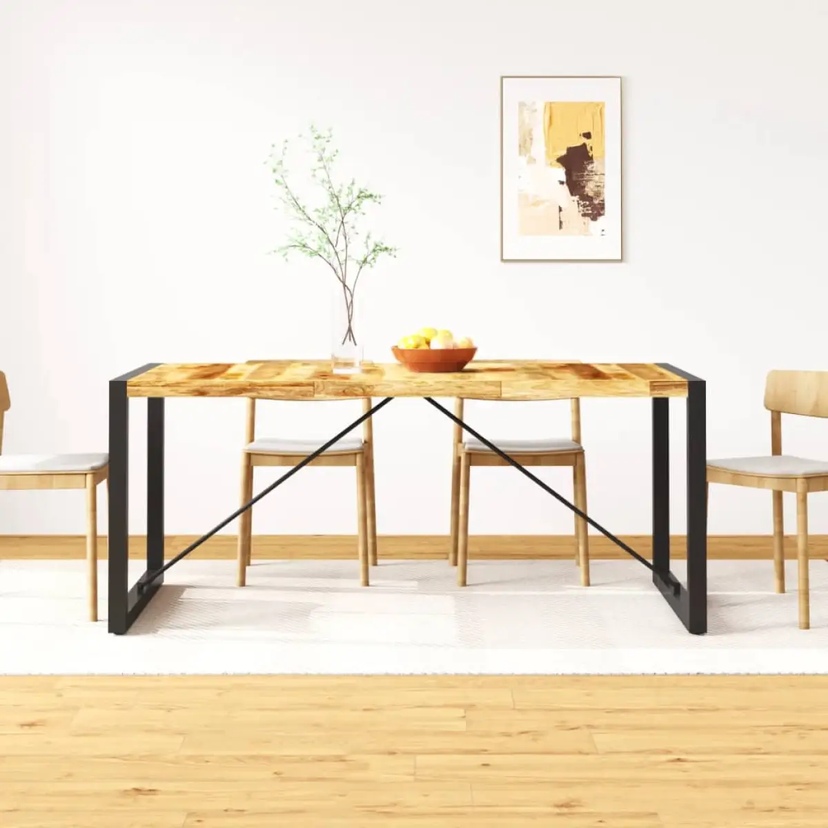 vidaXL vidaXL Dining Table Solid Rough Mango Wood 180 cm - Dining Table