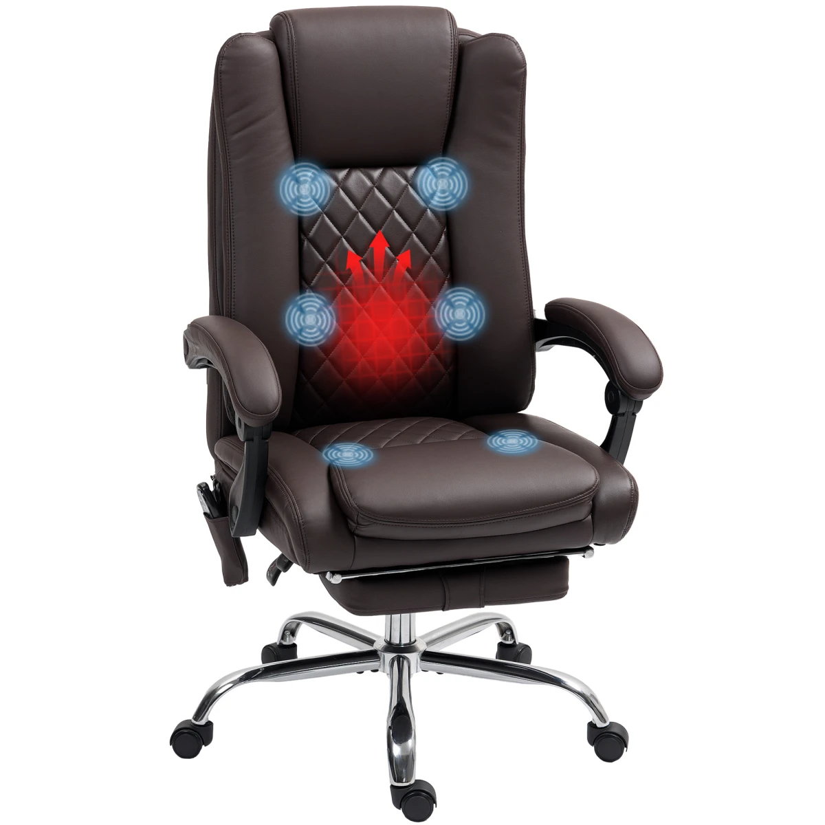 HOMCOM HOMCOM Massage Chair 135 Degree Recline SixPoint Massage - Office Chair