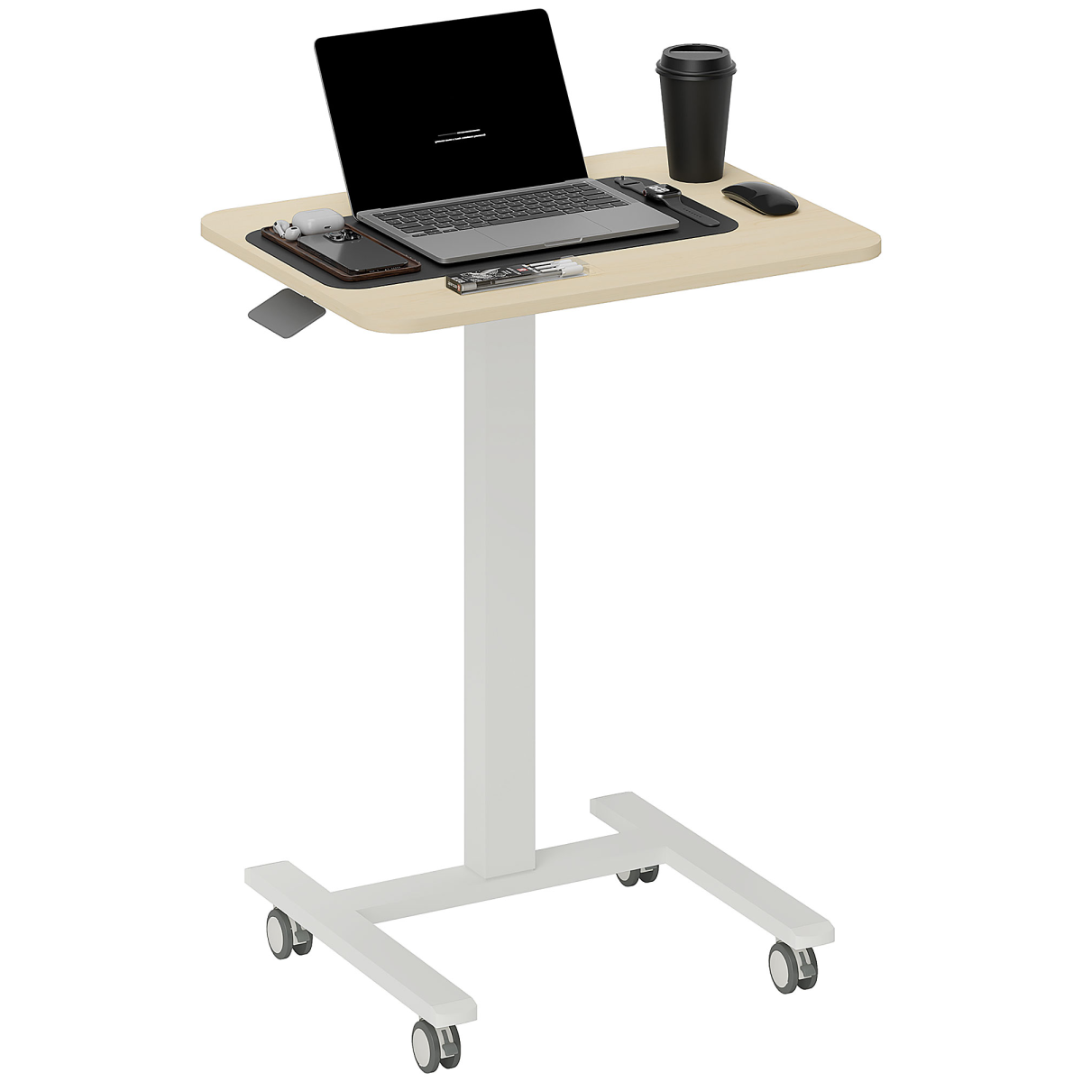 Vinsetto SitStand Desk 68-108cm Wheels HomeOffice