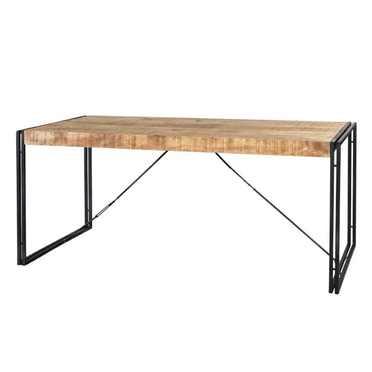 Cosmo Dining Table Medium Solid Mango Wood Metal For Home - Indian Hub - Home Symphony