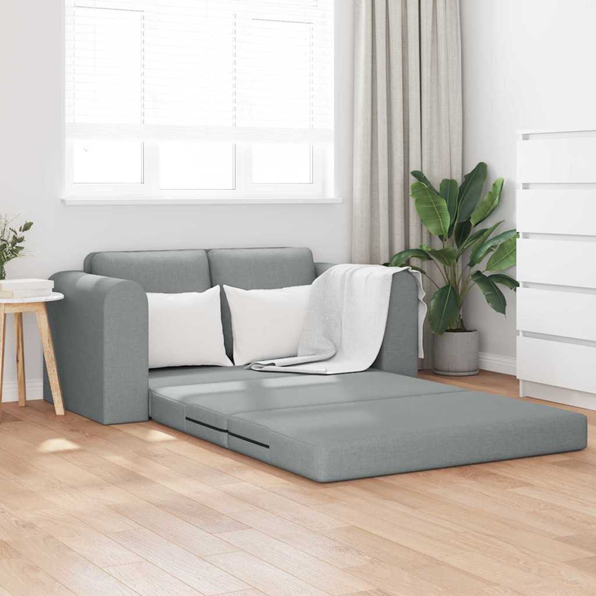 VidaXL Sofa Bed 148x71x83 Cm Light Grey Fabric For Lounge - vidaXL - Home Symphony