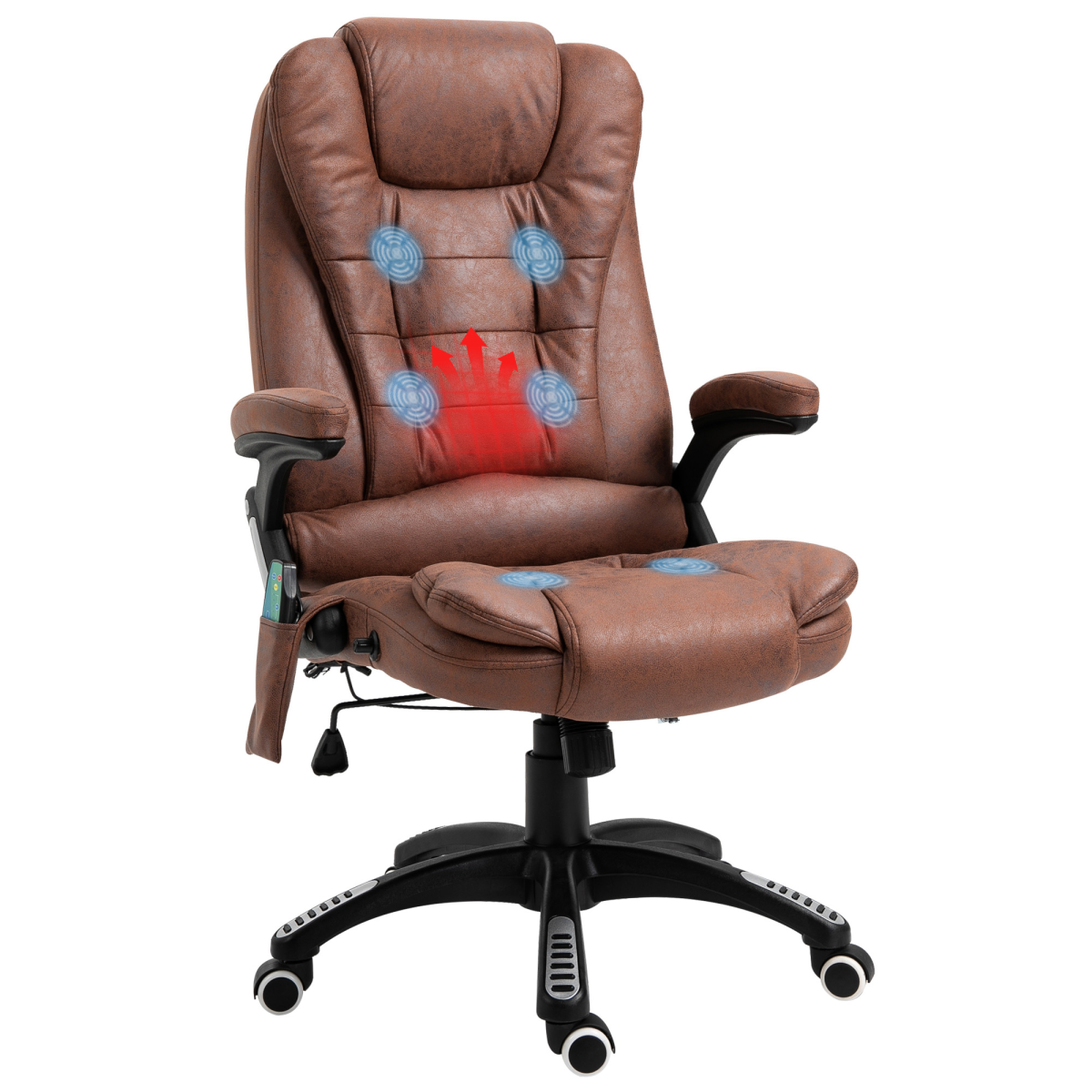 Executive Brown Reclining Chair Full Size With Heating Massage Points Relaxing Headrest For Home Office - Unbranded - Home Symphony
