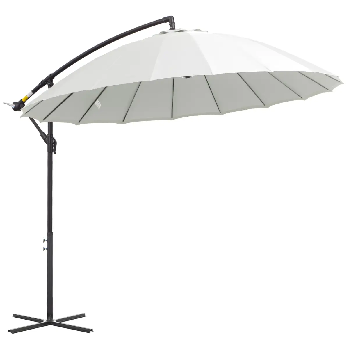Unbranded 3(m) Cantilever Shanghai Parasol Crank Handle, Cross Base, Off-White Outsunny - Parasol