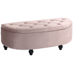 HOMCOM Tufted SemiCircle Storage Ottoman For Home - HOMCOM - Home Symphony