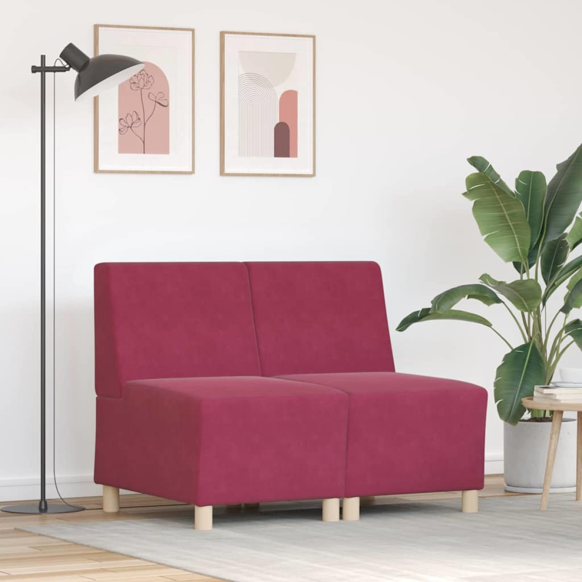 VidaXL Modular Armless Sofa 55 x 74 x 82 cm Velvet Home - vidaXL - Home Symphony