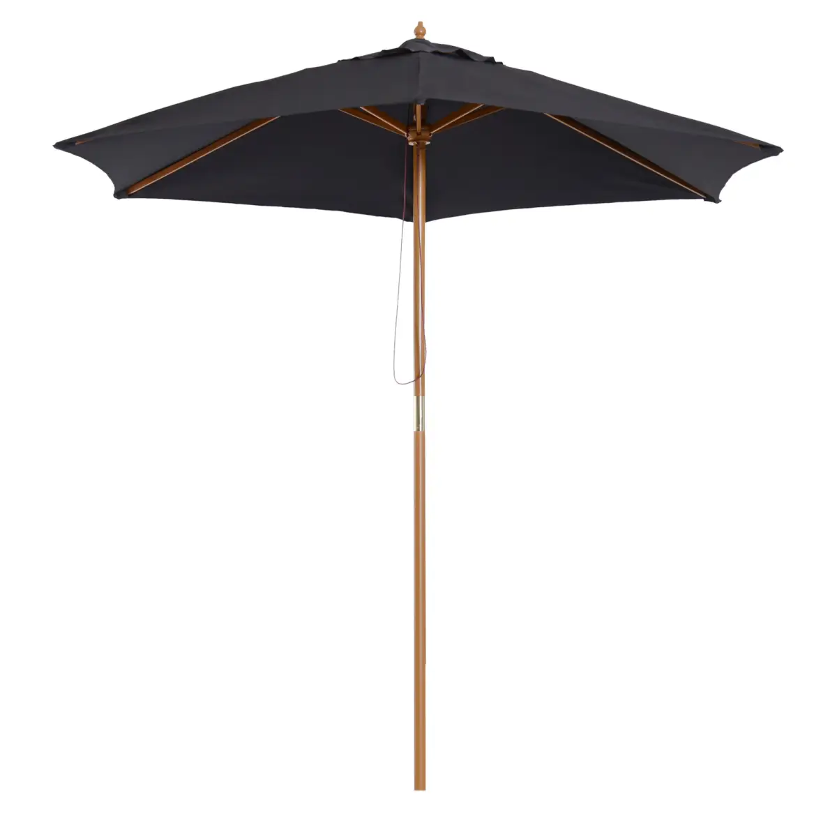Outsunny 2.5m Wood Garden Parasol Sun Shade Patio Outdoor Wooden Umbrella - Parasol