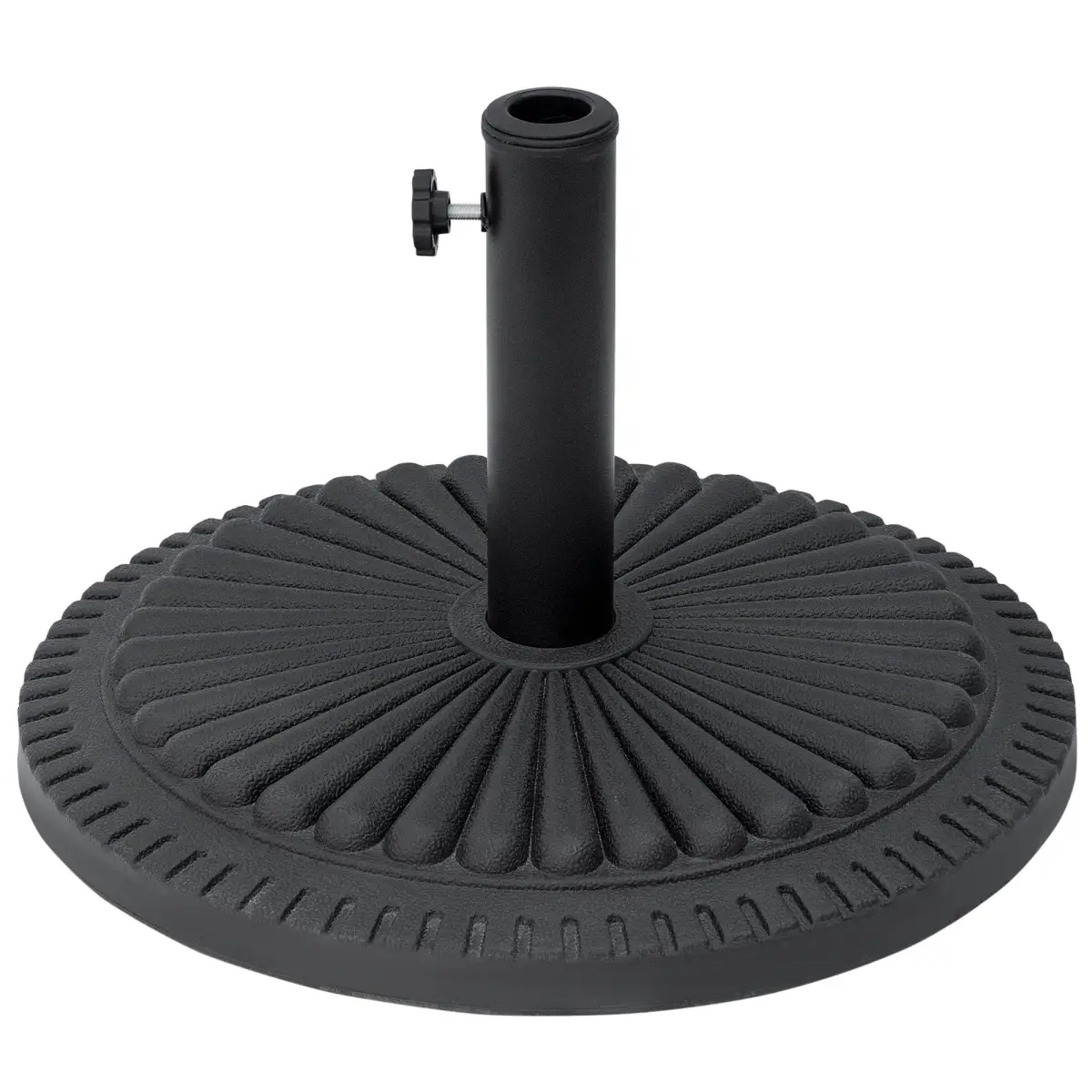 Outsunny Cement Outdoor Garden Round Parasol Base Black - Parasol