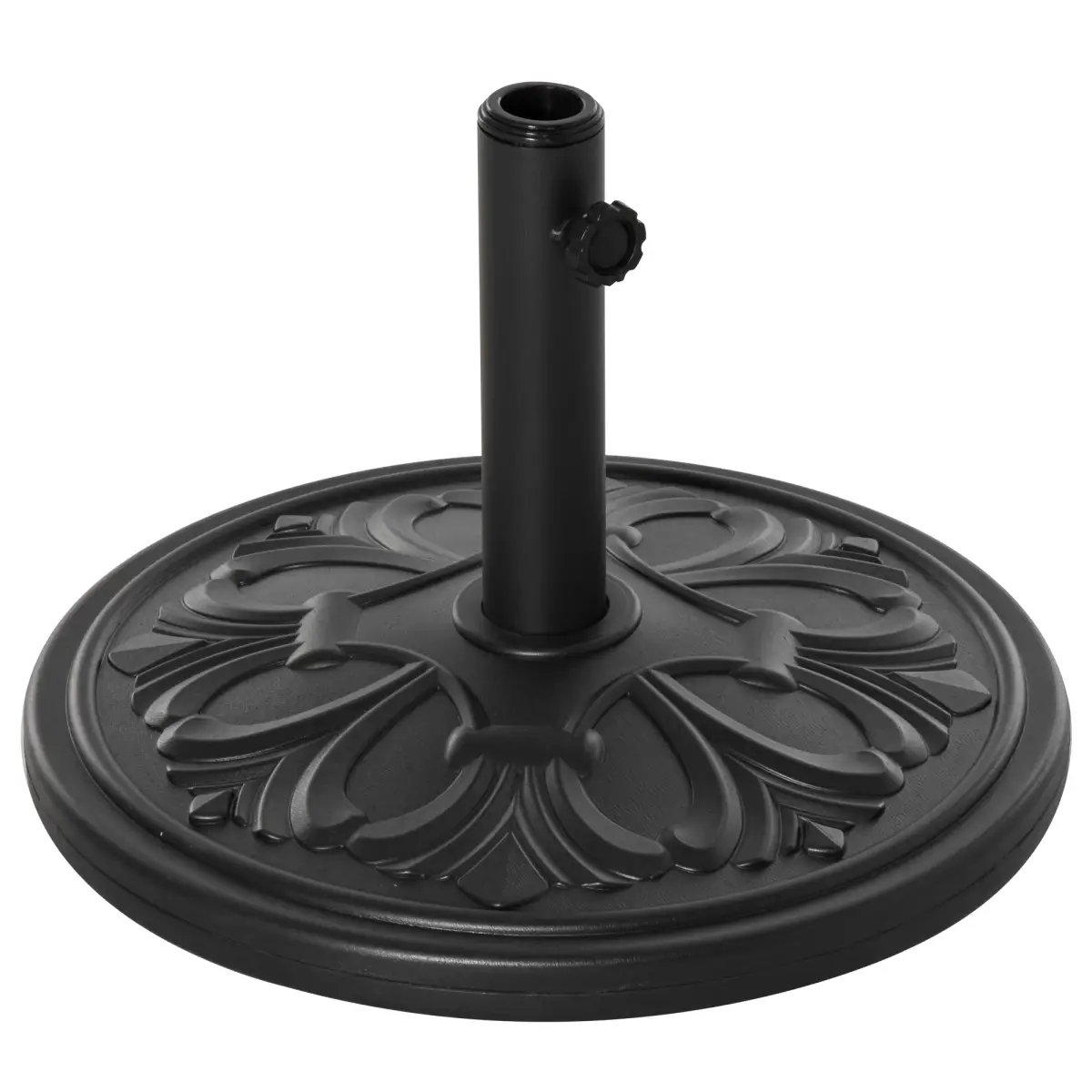 Outsunny Round Parasol Base Heavy Duty Cement Stand Umbrella Holder Garden - Parasol
