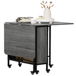 Homcom Mobile Drop Leaf Table Compact Extendable for Six by HOMCOM