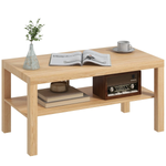HOMCOM HOMCOM Coffee Table Rectangular 110 X 60 Cm With Storage And Open Shelf Natural Finish For Living Room - Coffee Table