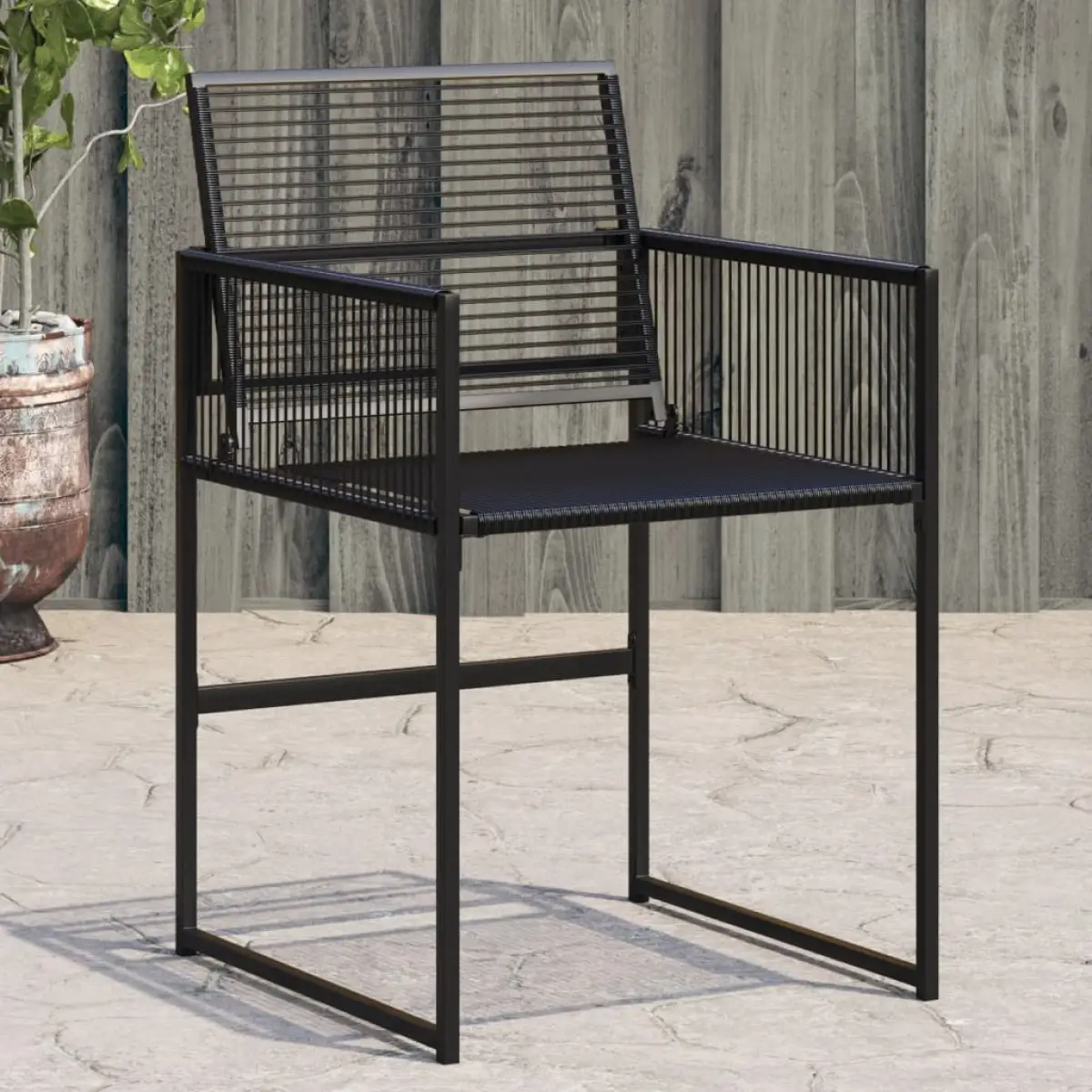 vidaXL vidaXL Garden Chairs 4 pcs Black Poly Rattan - Garden Chairs