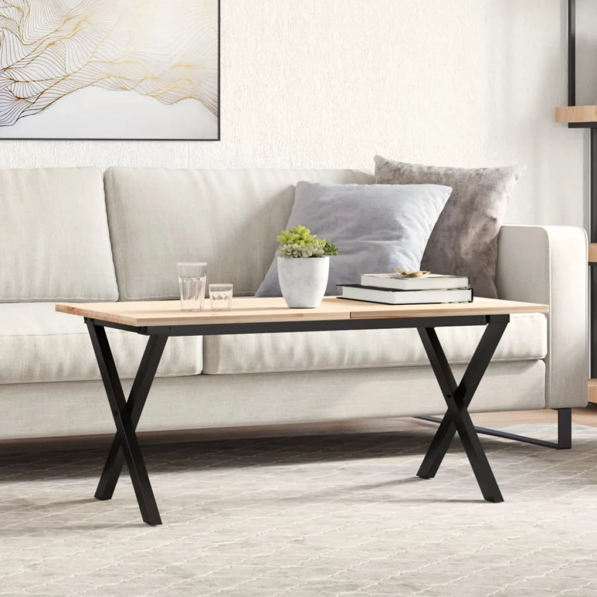VidaXL X-Frame Coffee Table Legs 90x30x43cm Steel by vidaXL