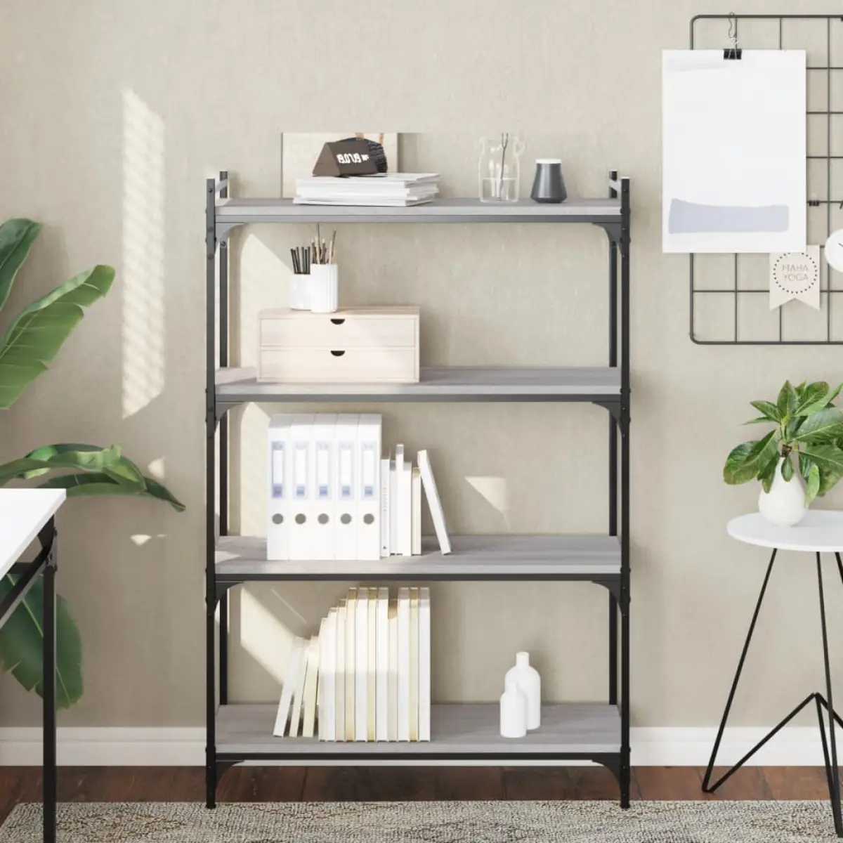 vidaXL vidaXL Bookcase 4-Tier Grey Sonoma 80x30x120 cm Engineered Wood - Bookcase