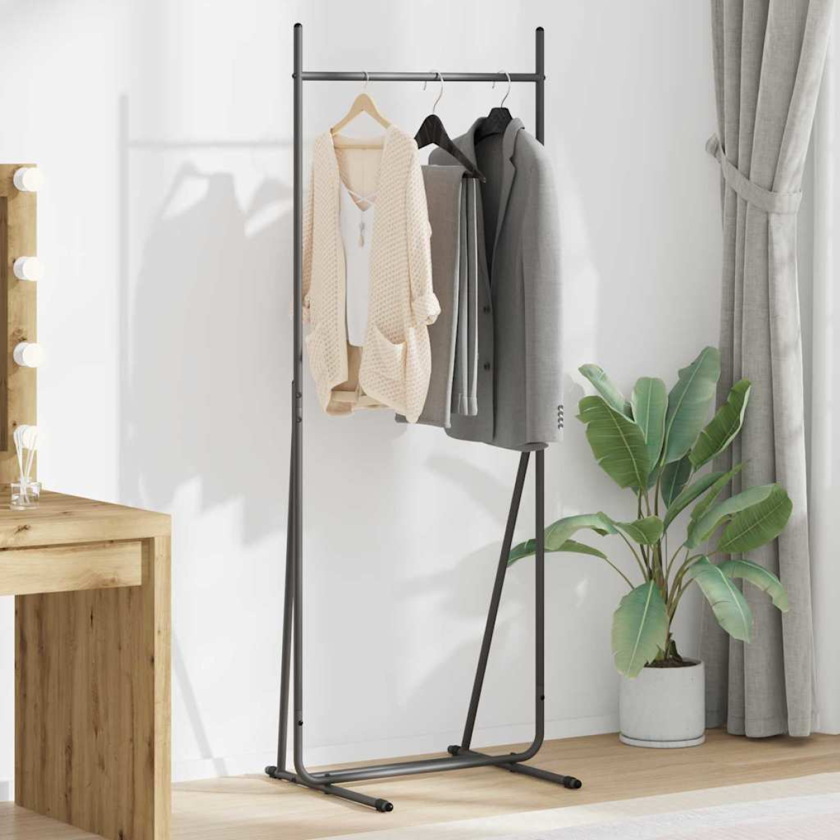VidaXL Clothes Rack 62 x 48 x 158 cm Steel Minimalist Modern Wardrobe Organizer For Home - vidaXL - Home Symphony