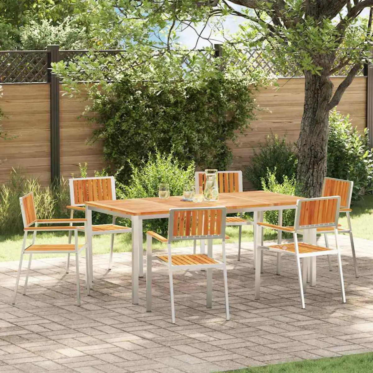 vidaXL vidaXL Garden Chair 6 pcs Brown 56 x 54.5 x 87 cm Solid Acacia Wood -