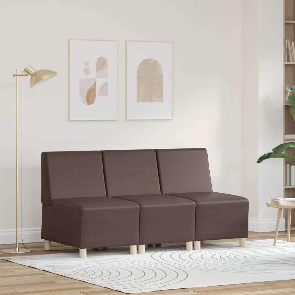 vidaXL Armless Modular Sofa Unit 55x74x82 cm Brown Finish - vidaXL - Home Symphony