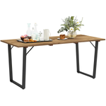 Outsunny Outsunny Wooden Garden Table for 6 with 5cm Parasol Hole for Balcony Terrace - Garden Table
