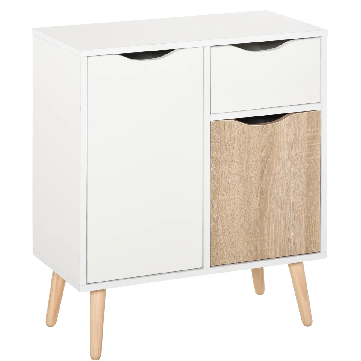 Scandi Floor Cabinet Compact ThreeSection Bedroom by Unbranded