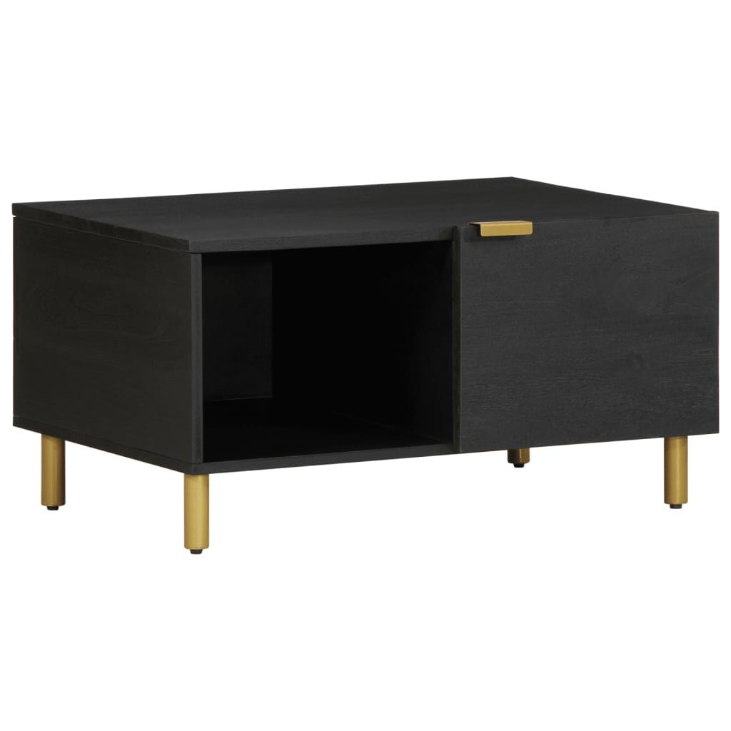 vidaXL Black Coffee Table 80x50x40 Cm Engineered Wood With Storage For Living Room - vidaXL - Home Symphony