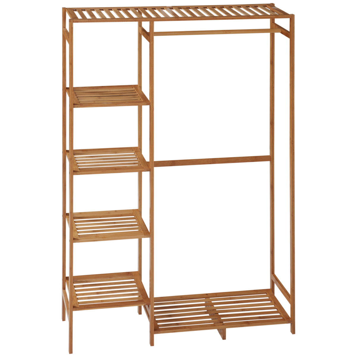 Eco Bamboo Clothes Rail 6 Tier Shelves For Home Use - HOMCOM - Home Symphony
