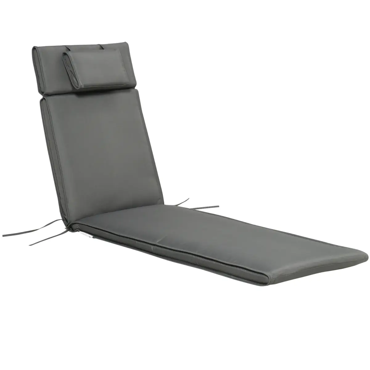Outsunny Outsunny Garden Sun Lounger Chair Cushion Reclining Relaxer Indoor Outdoor Grey - Sun Lounger