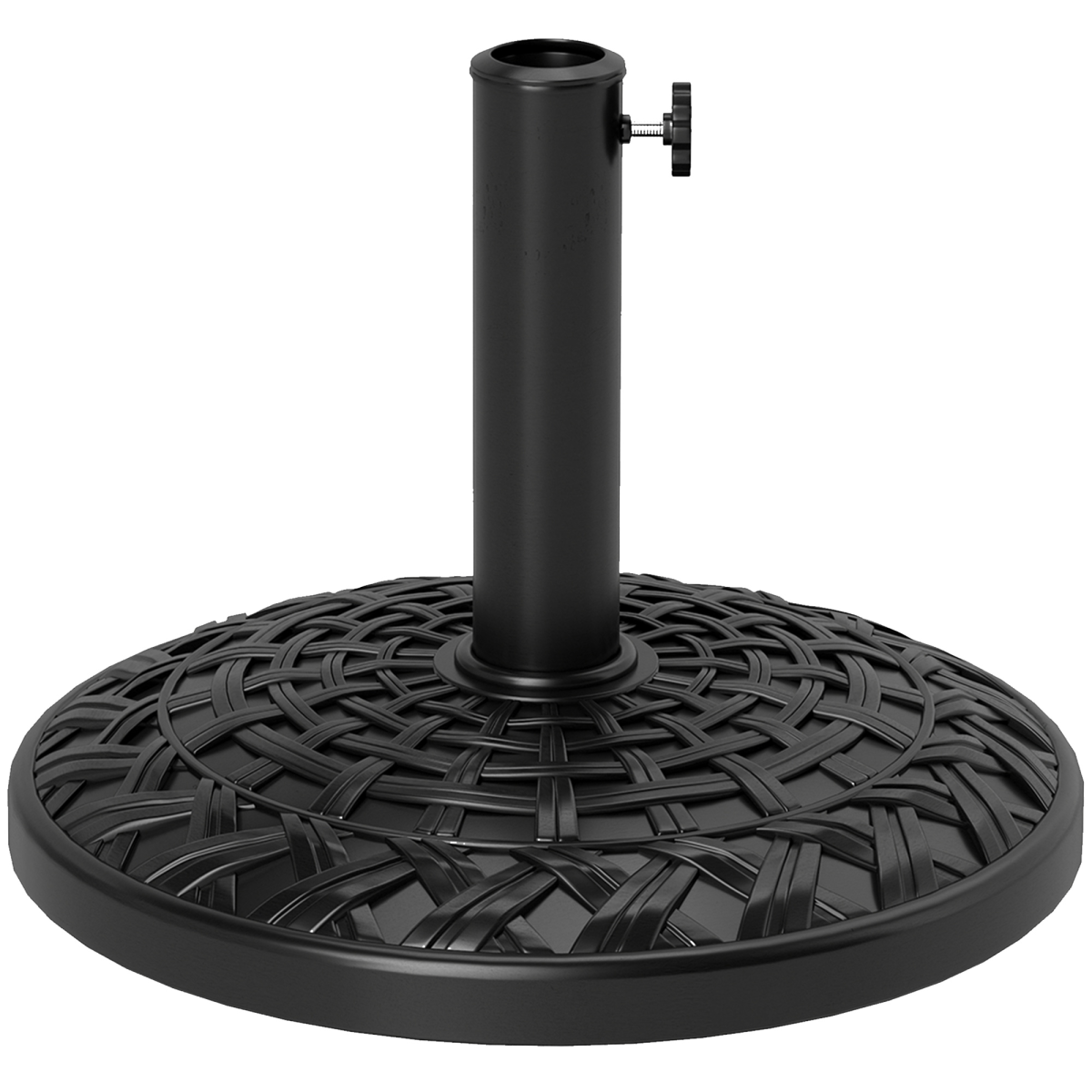 Outsunny Outsunny 12kg Garden Parasol Base, Round Resin Garden Umbrella Base, Black - Parasol