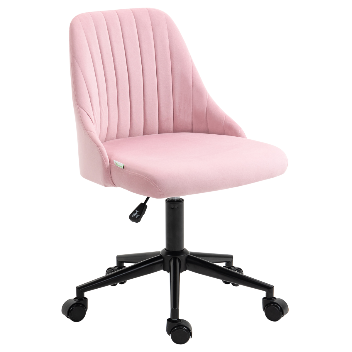 Vinsetto Velvet Chair 77-87 Adjustable Pink Work