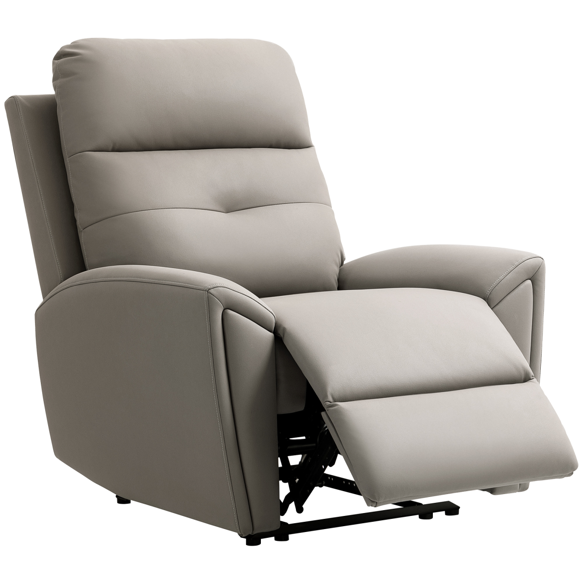 HOMCOM Full Size Manual Recliner Armchair For Living Room in beige fabric with extended footrest