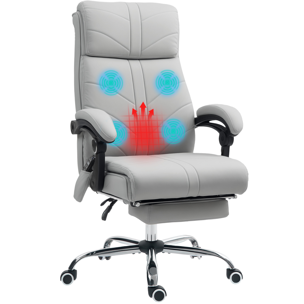 Vinsetto Massage Office Chair Ergonomic Four Point Vibration With Heat For Home Office