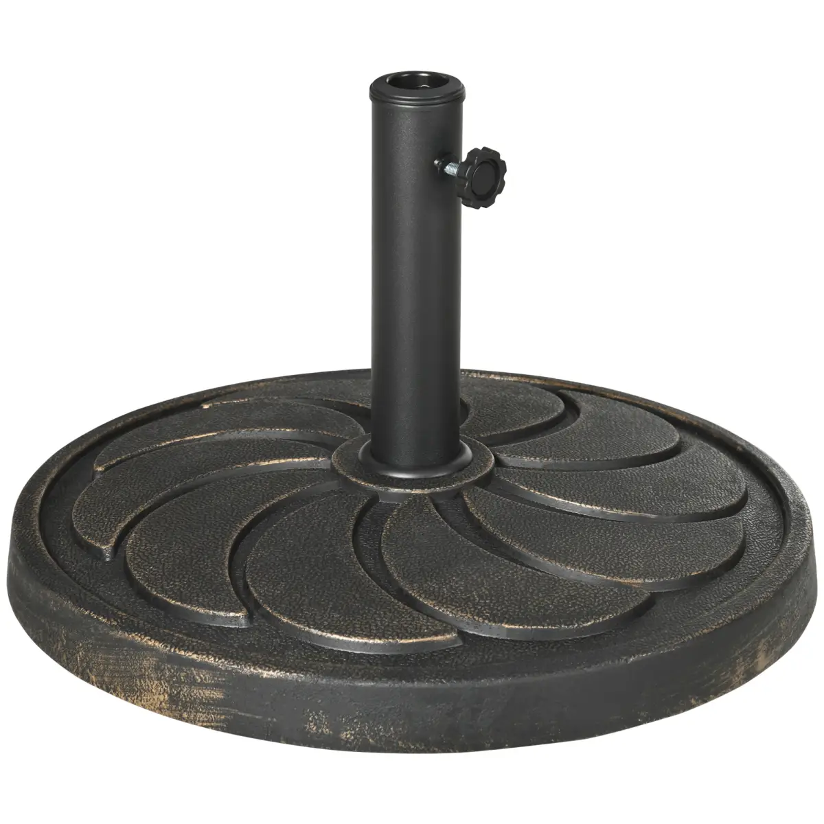 Outsunny Outsunny 18kg Round Resin Garden Parasol Base for Poles of 38mm-48mm - Parasol