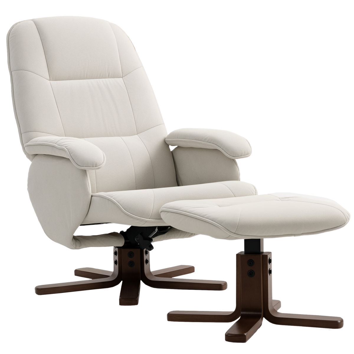 HOMCOM Swivel Recliner Chair Size M With Footstool For Rest - HOMCOM - Home Symphony