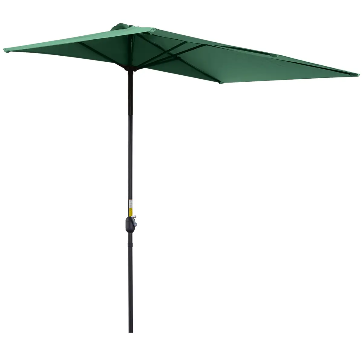 Unbranded 2.3m Garden Half Round Umbrella Metal Parasol Umbrella Green Outsunny - Parasol