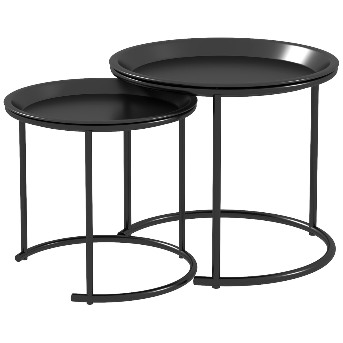 HOMCOM Nesting Tables Tray Removable Living Room - HOMCOM - Home Symphony