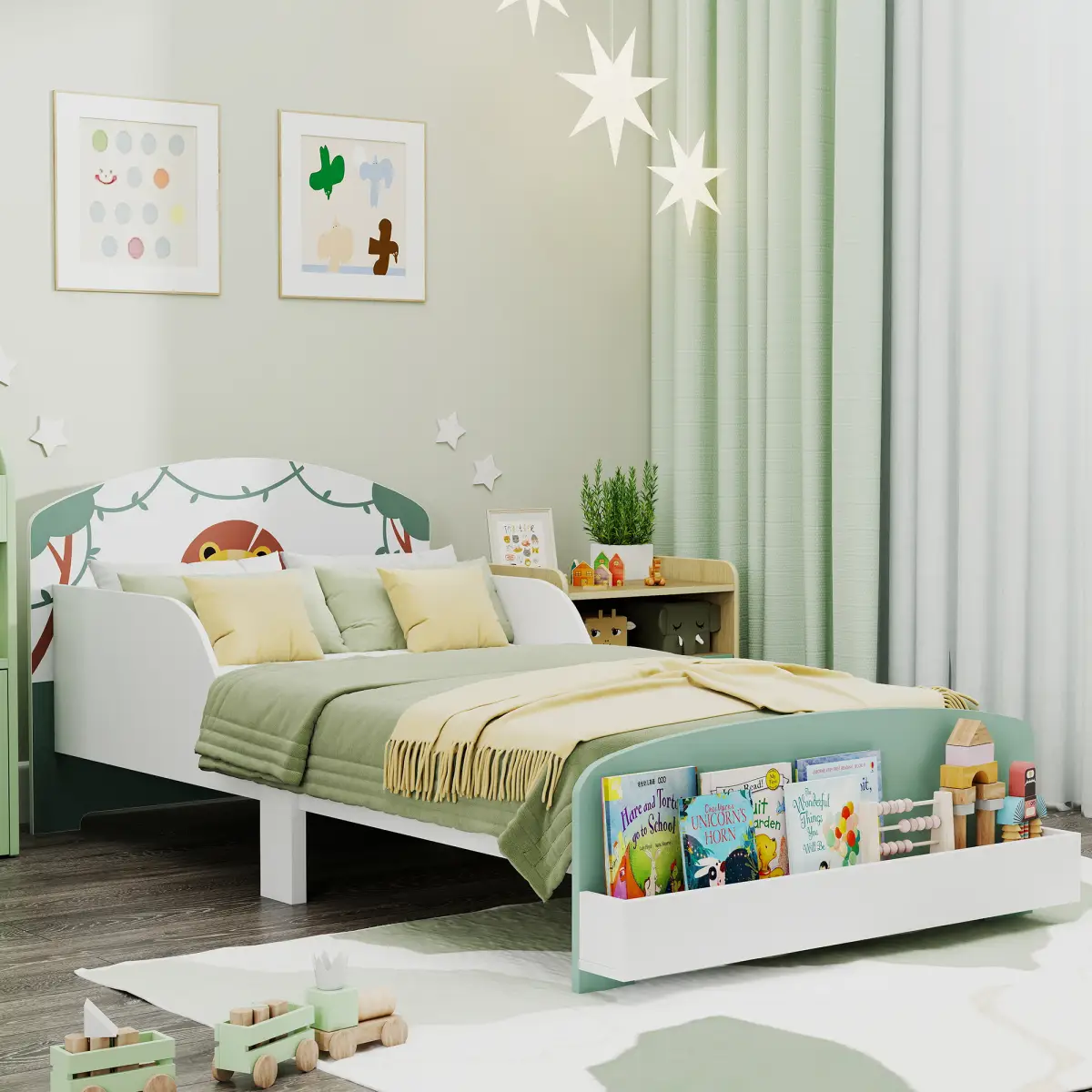 AIYAPLAY AIYAPLAY Toddler Bed, Lion-Themed Kids Bed Frame with Storage - Bed Frames