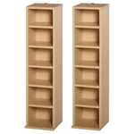Unbranded Set of 2 CD Media Display Shelf Unit Tower Rack w/ Adjustable Shelves Wood Color - Wine Rack