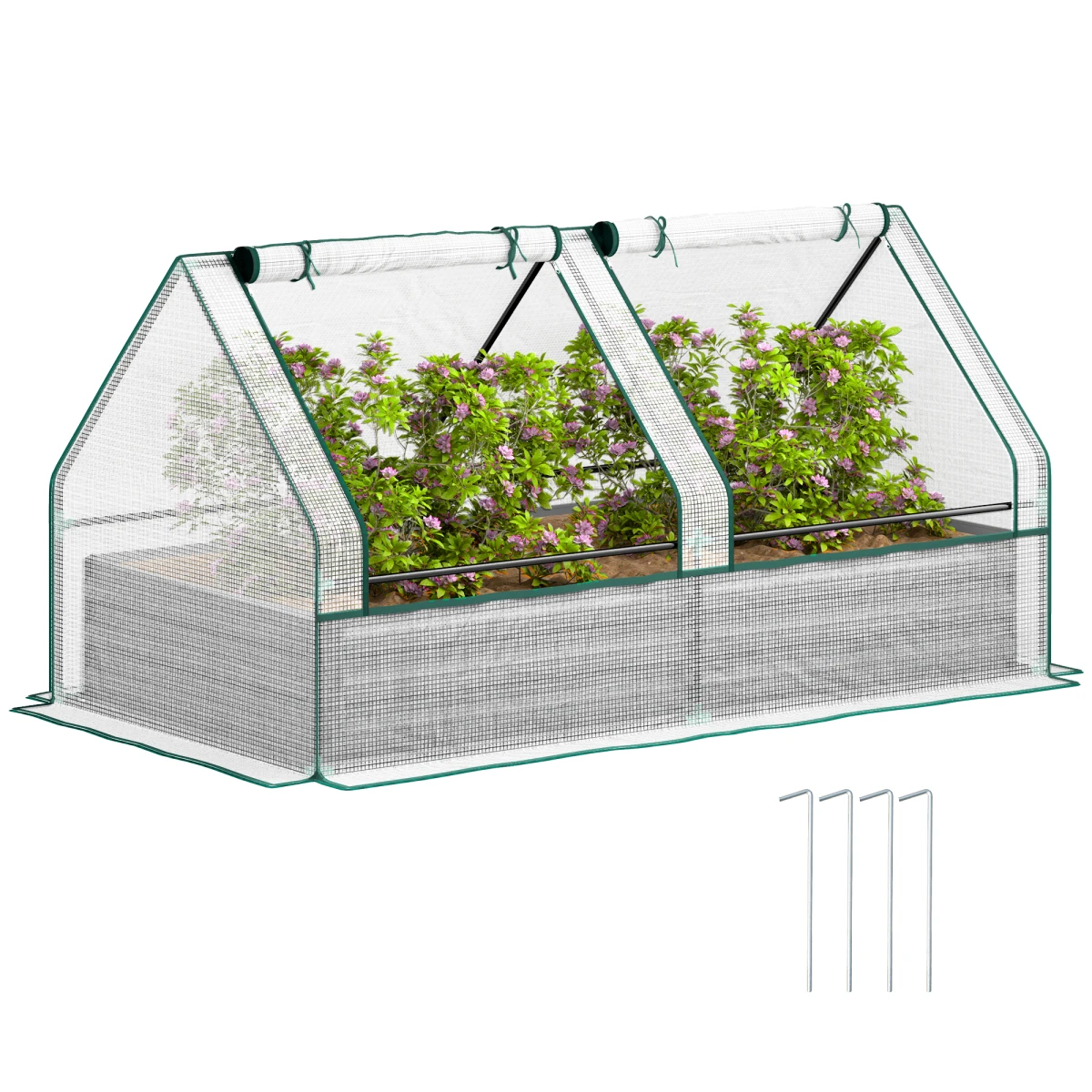 Outsunny Outsunny Garden Bed Planter Box 10cm Edge Greenhouse - Planters