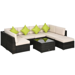 Outsunny Outsunny 8 Pieces Patio Rattan Sofa Set Garden Furniture Set for Outdoor Brown - Garden Sofa Sets