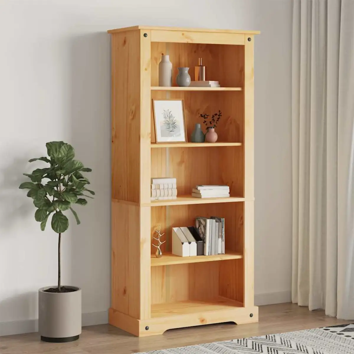 vidaXL vidaXL 5-Tier Bookcase Mexican Pine Corona Range 80x40x170 cm - Bookcase