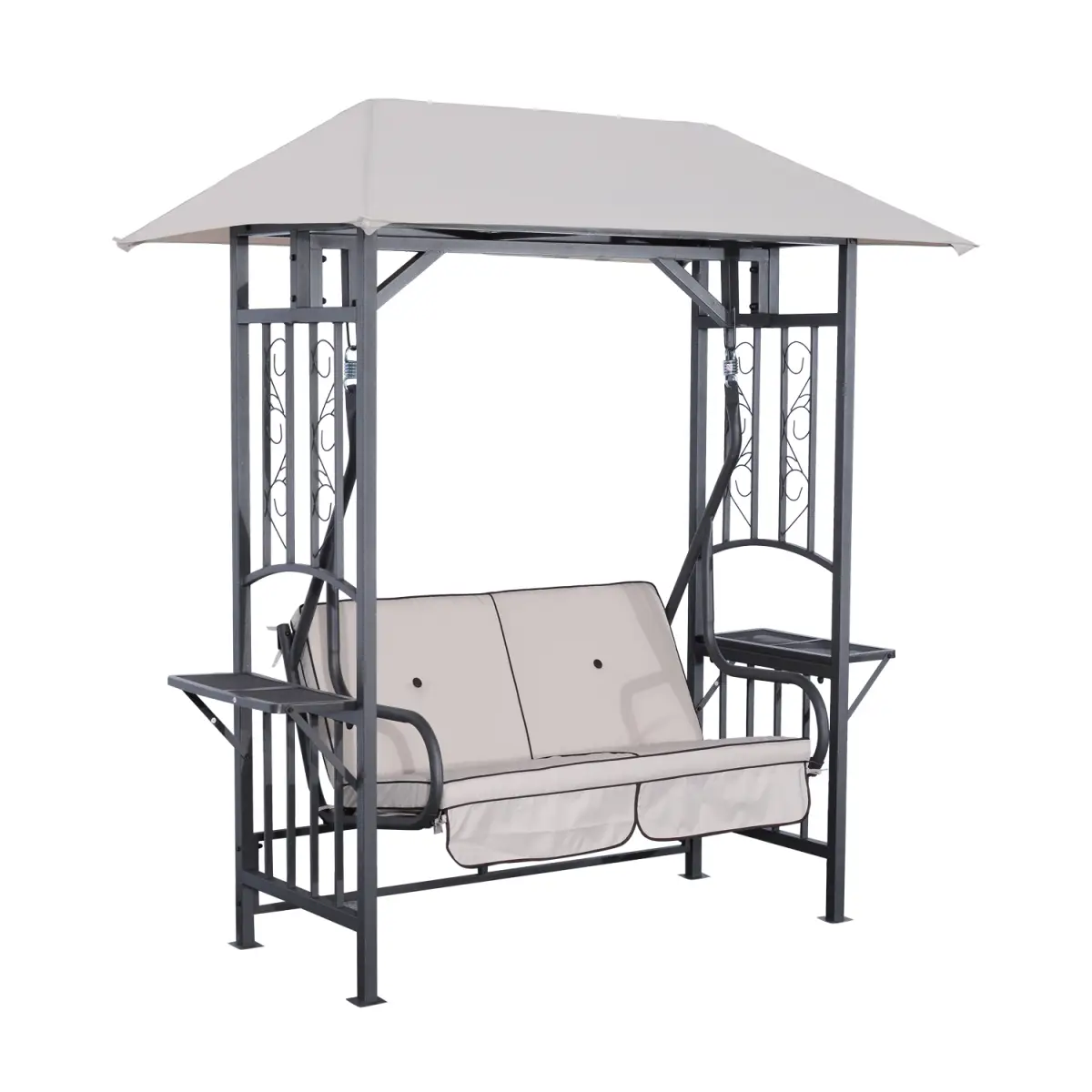 Outsunny Outsunny Outdoor Garden 2 Seater Canopy Swing Seat Porch Loveseat Hammock Chair - Hammocks