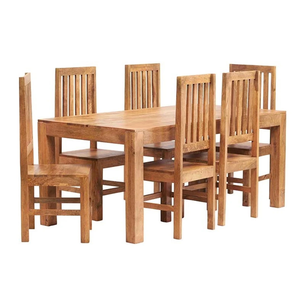 Indian Hub Toko Mango Dining Set 6Ft Solid Mango Wood Family - Dining Set