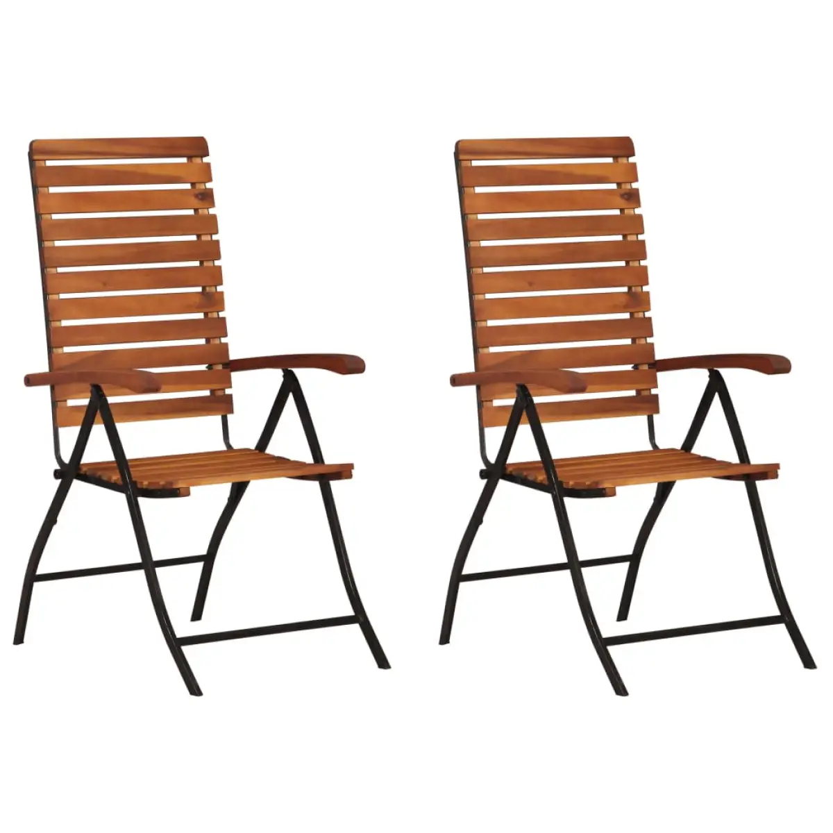 vidaXL vidaXL 2 pcs Reclining Garden Chairs Solid Acacia Wood - Garden Chairs