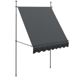 Outsunny Freestanding Retractable Awning 2m x 1.2m Canopy Manual 0 To 90 Degrees Weatherproof Garden Shade by Outsunny