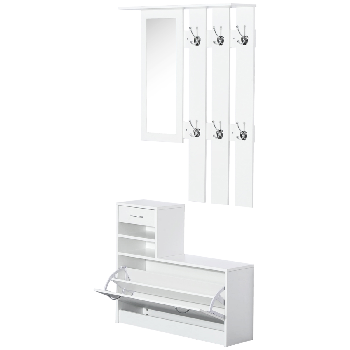 Premium Entryway 90W x 116H Mirror Hooks Home - HOMCOM - Home Symphony