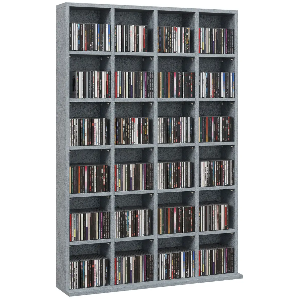 HOMCOM HOMCOM DVD CD Media Storage Rack, Video Display Unit, 89 x 130.5 cm, Grey - Wine Rack