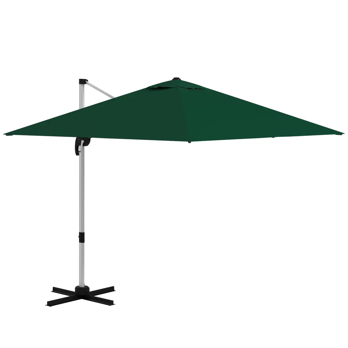 Outsunny Outsunny 3 x 3(m) Cantilever Roma Parasol Garden Umbrella with Cross Base Green - Parasol
