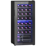 HOMCOM HOMCOM 86L Dual Zone Wine Cooler with Adjustable Temperature Control, Black - Wine Rack