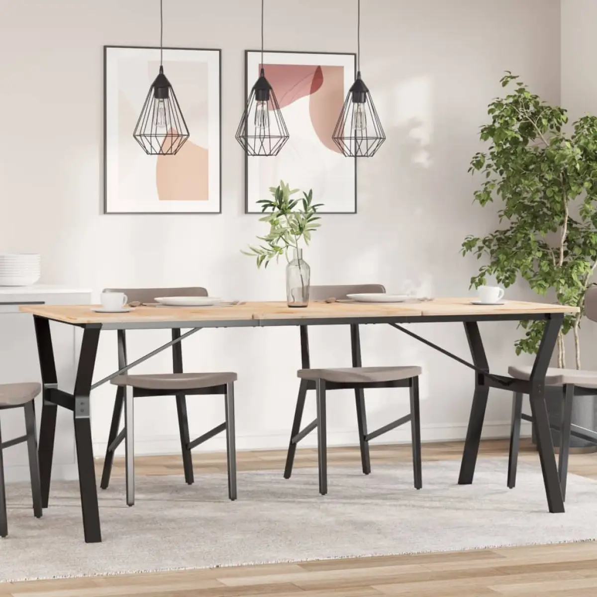vidaXL vidaXL Dining Table Legs Y-Frame 180x80x73 cm Steel - Dining Table