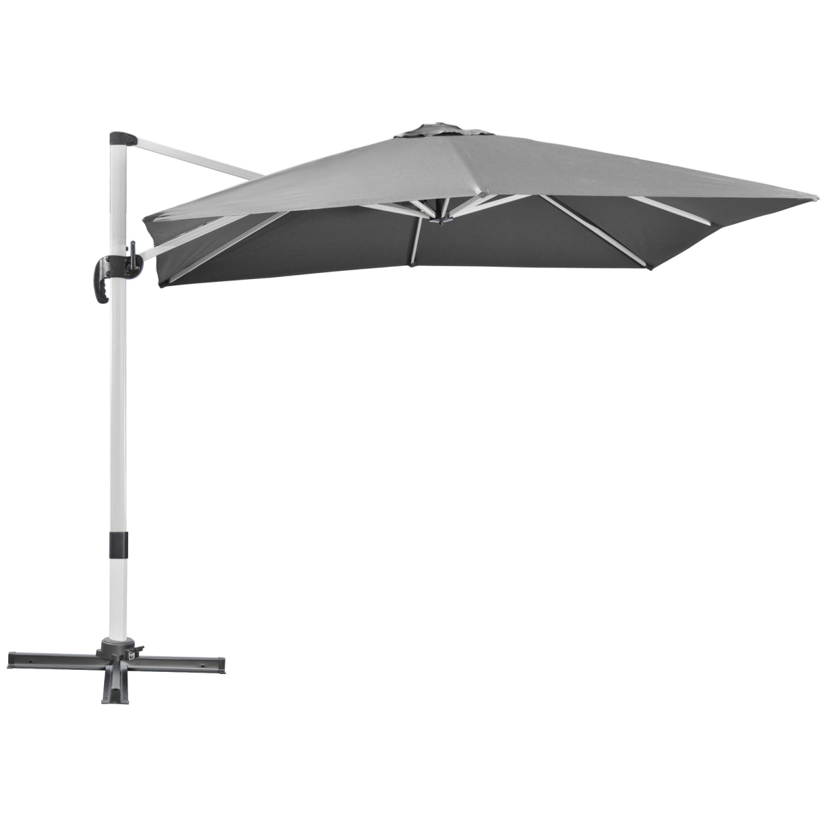 Outsunny 3 x 3(m) Cantilever Roma Parasol Garden Umbrella with Cross Base Grey - Parasol