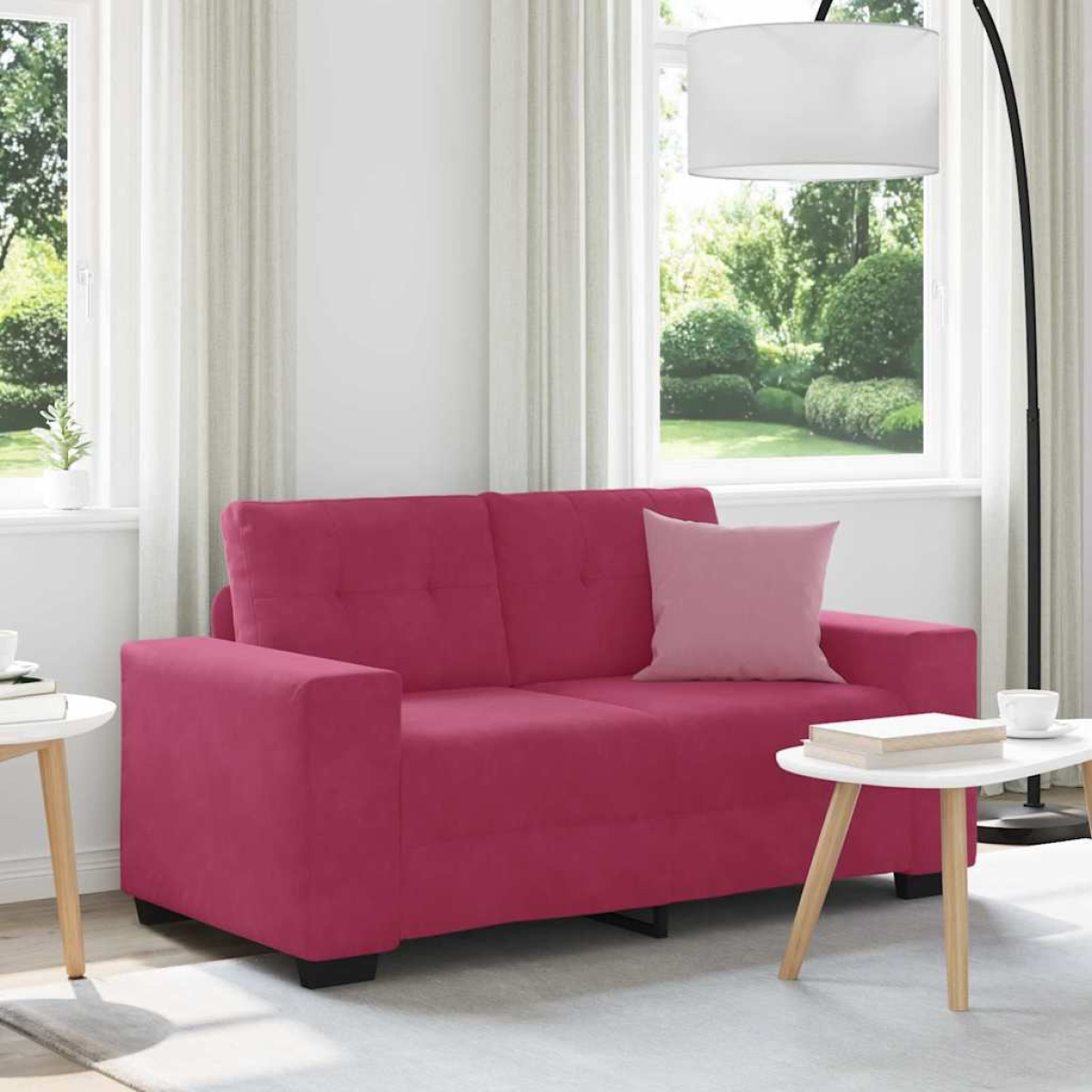 VidaXL Loveseat Sofa Velvet Wine Red For Living Room - vidaXL - Home Symphony