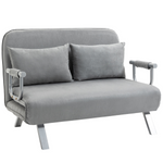 HOMCOM 2 Seater Sofa Bed Click Clack Light Grey Living Room - HOMCOM - Home Symphony